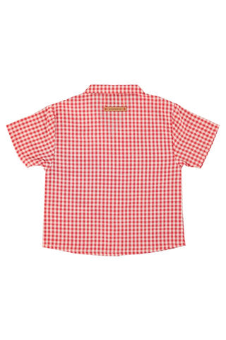 hawaiian shirt | red & ecru checkered