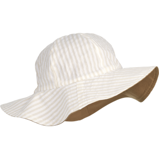 Amelia reversible seersucker sun hat - stripe crisp