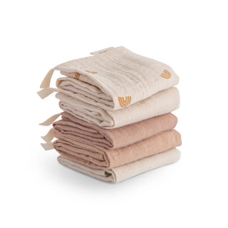 Muslin washand set - 5 stuks rainbow