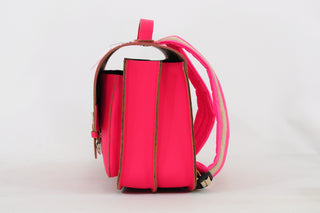 Boekentas klassiek hartjes Fuchsia