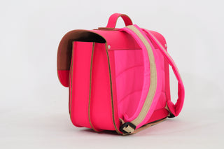 Boekentas klassiek hartjes Fuchsia