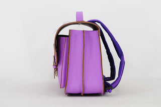 Classic school bag with hearts Lavender