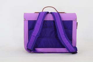 Classic school bag with hearts Lavender