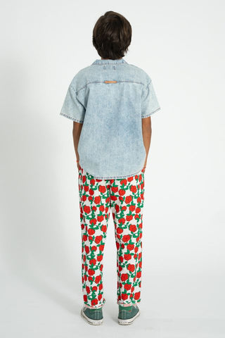 Trousers | ecru w/ red roses