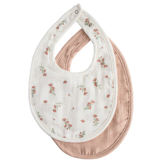 Muslin BIB 2-pack - blush/pink floral