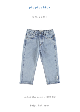 Unisex denim trousers - washed light blue