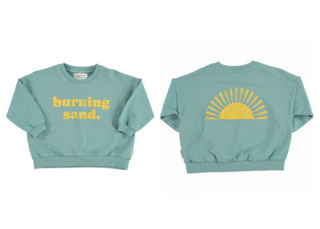 sweatshirt | green w/ "burning sand" print