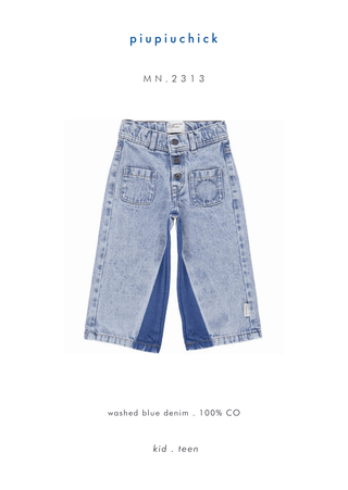 Flare trousers Washed denim