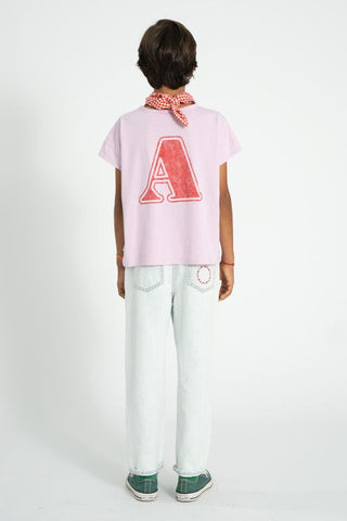 t'shirt | lilac w/ "A" print