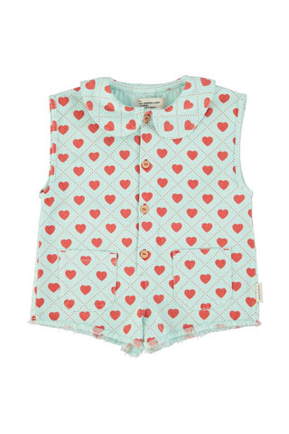 jumpsuit | light blue w/ red hearts