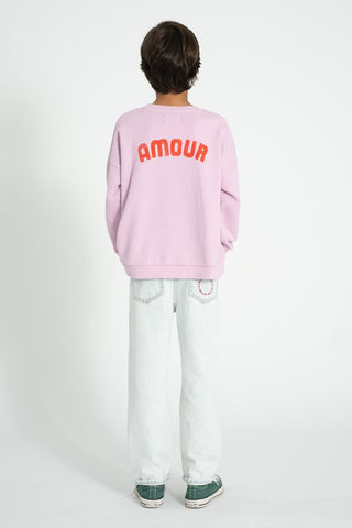 sweatshirt | lilac w/ red heart print