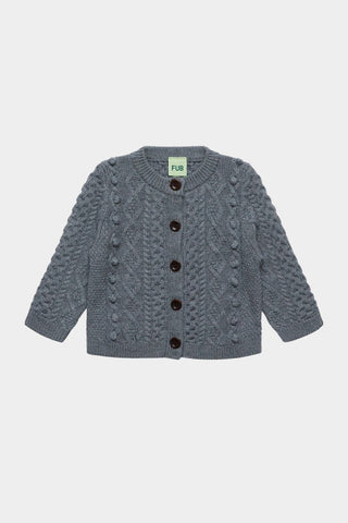 Baby Aran Cardigan steel