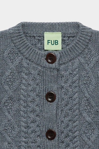 Baby Aran Cardigan steel