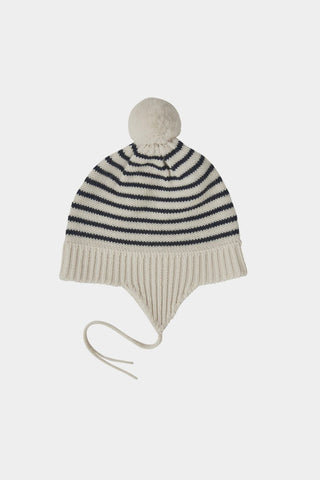 Baby Pompom Hat ecru/navy