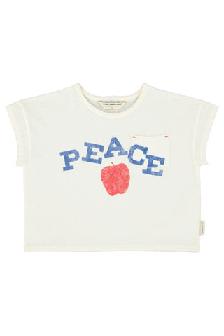 shirt |ecru w/ "peace" print