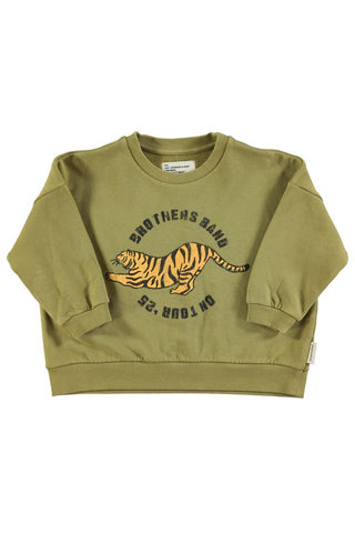 Sweatshirt Olive green tiger print