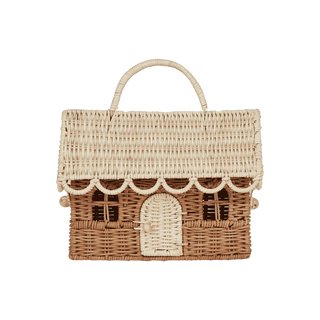 RATTAN GINGERBREAD CASA CLUTCH - NATURAL & STRAW