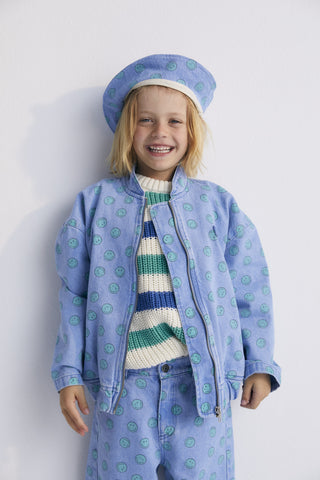 Smiley Denim Bomber
