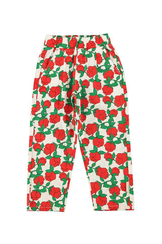 Trousers | ecru w/ red roses