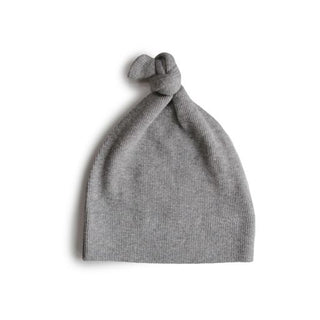 RIBBED BABY BEANIE - Gray Melange