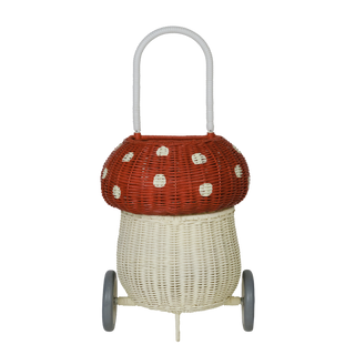 RATTAN MUSHROOM LUGGY - RED - RED/WHITE