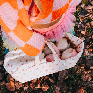 DINKUM DOLLS CARRY COT-RAINBOW