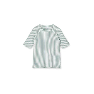 Noah seer sucker Swim Tee - Sea blue white