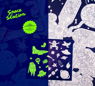 SPACE STATION + STICKERS - POSTER