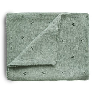 BLANKET pointelle sage melange